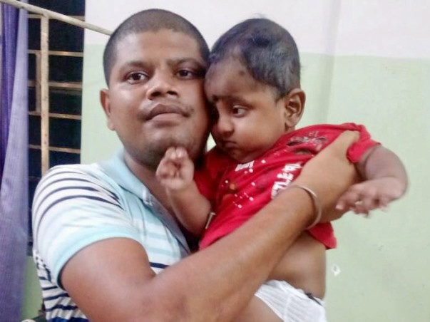 Help 5-month-old Aditya recover from swelling of the head