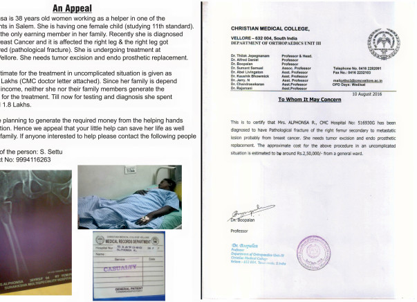 Help Alphonsa fight Cancer