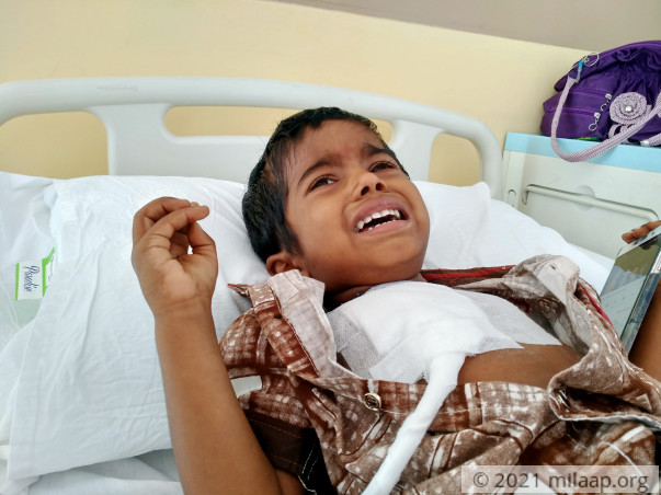 This 3-year-old boy is suffering from a severe Kidney disease
