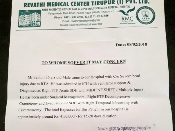 Save This Father Who Met An Accident And Struggling For His Life