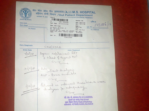 Help My Father To Get A Kidney Dialysis