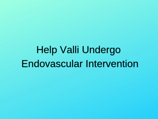 Help Valli Undergo Endovascular Intervention