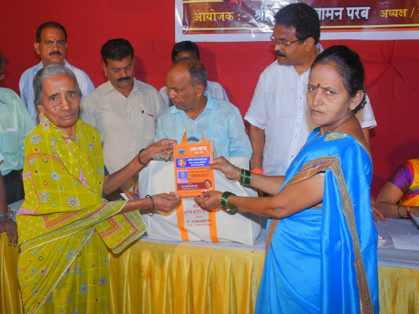 Helping Widow Women by Giving Free Food Grains