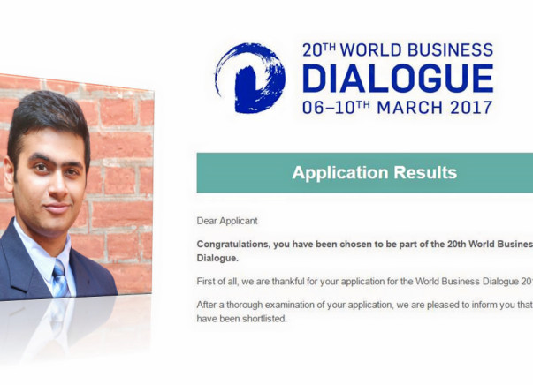 Help Archit reach World Business Dialogue 2017