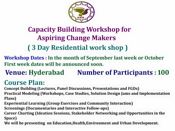 Support Aspiring Change Makers to Attend a 3 day Workshop