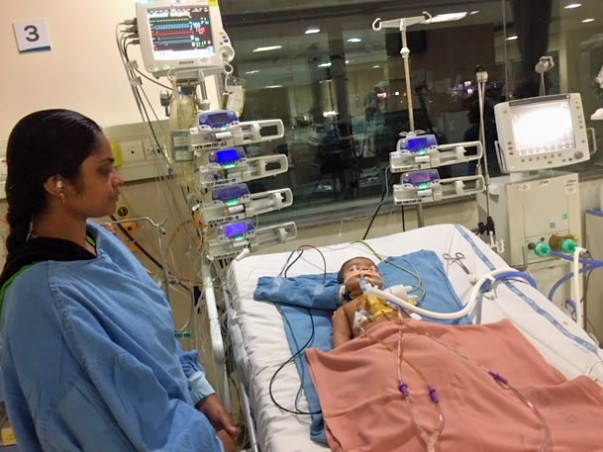 7-month-old Yashank with heart disease battles for his life in the ICU