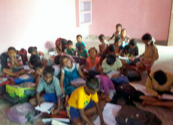 Toilets and Desk benches for students of primary school