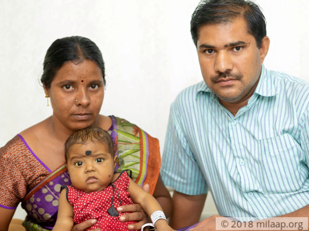 7-month-old Madhumitha is suffering from a severe liver disease
