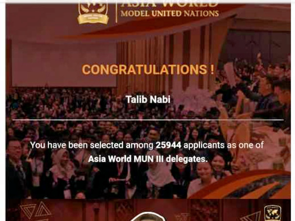 Support Me To Represent INDIA in Asia World United Nation.