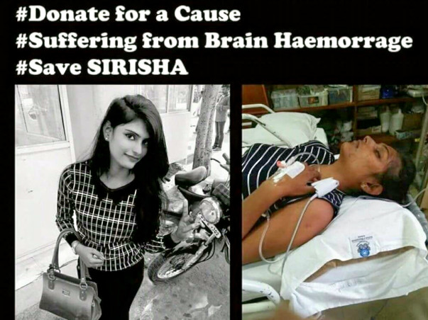 Help Sirisha an Orphan Fight Brain Haemorrhage. Help Save a life♥️