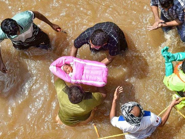 Providing medical assistance to flooded areas of Hyderabad
