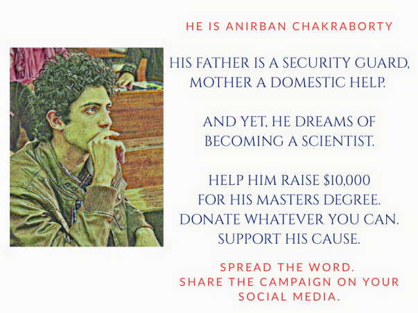 Help Anirban get his Masters degree