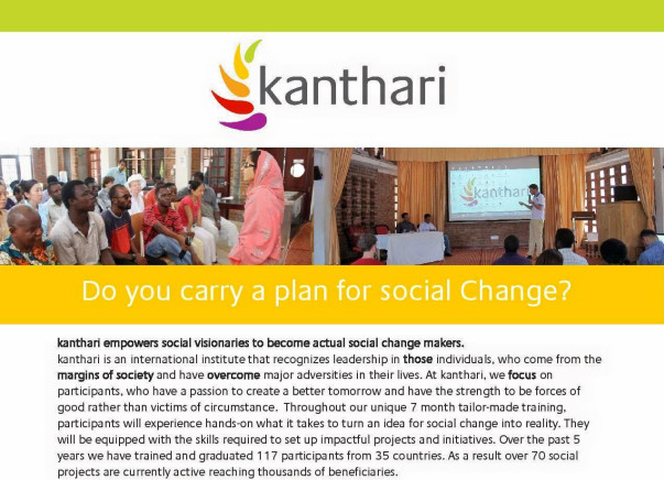 Help me to attend Kanthari fellowship program to solve farmer issues