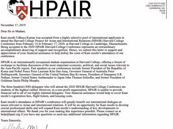 Help Kani attend HPAIR 2020