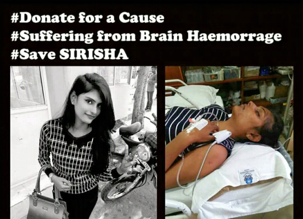 Help Sirisha Rao Recover From A Brain Hemorrhage