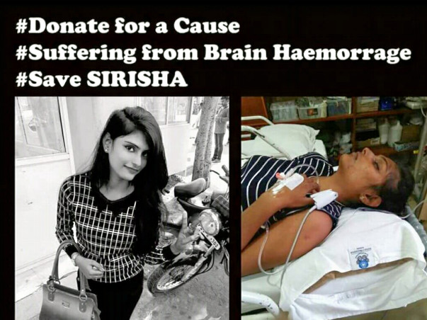 Help Sirisha Rao Recover From A Brain Hemorrhage