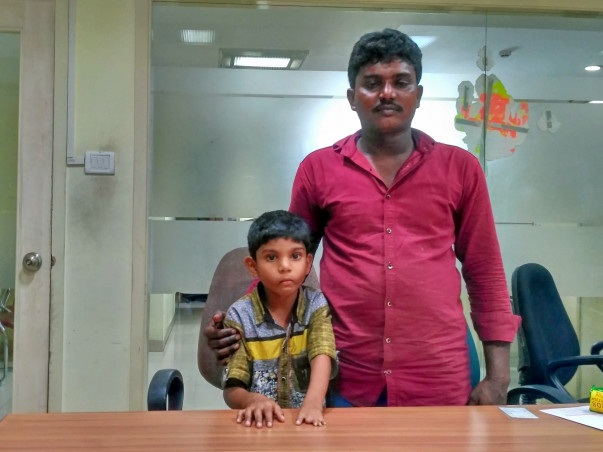 6-year-old Goutham with a deformed hand struggles to get by