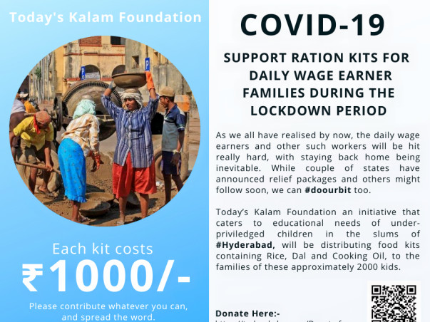 Support for 1 Kalam Center and Benefit 25 slum Kids