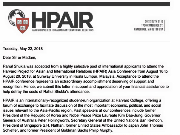Help me join the Harvard Conference