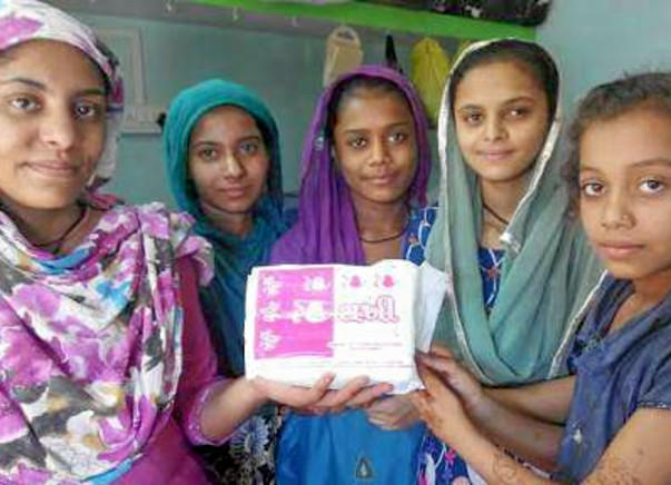 Sanitary pads for girls in Bhuta village