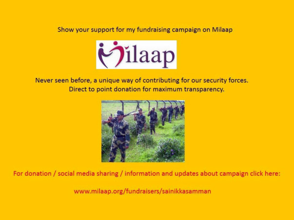Never seen before,"direct to point donation"for our security forces.