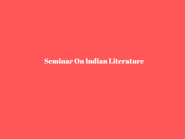 Seminar On Indian Literature Sri Ramar