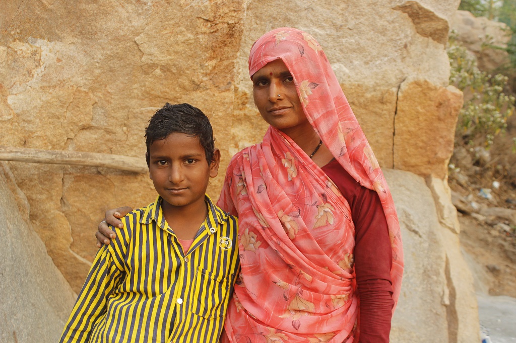 Amar with his mother Uma.